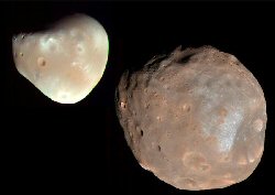 Martian Moons Phobos and Deimos  (Credit: NASA)